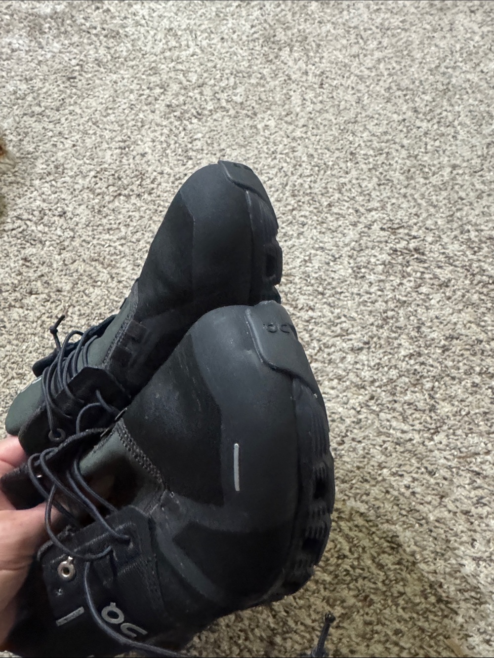 On Running Men's Black Athletic Sneakers with Subtle Gray Accents - Picture 7 of 13